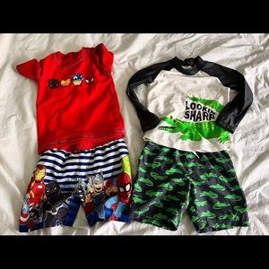 Lot of Two Kids Swimming Top and Trunk size 4T